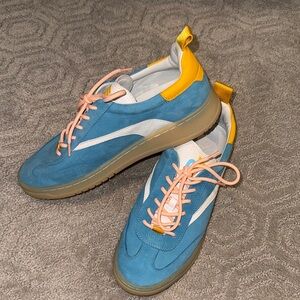 Women's Blue and Yellow Sneakers
